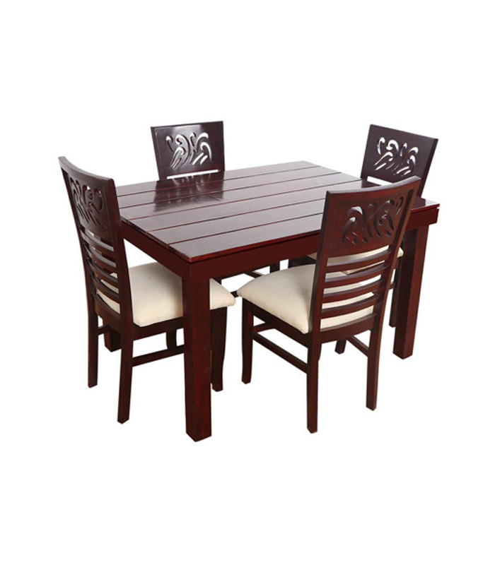 4 Seater Table Set Up To 58, Wood Round Dining Table Set For 4